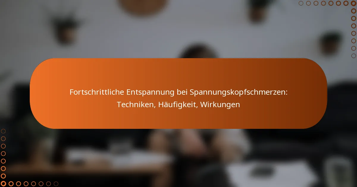Fortschrittliche Entspannung bei Spannungskopfschmerzen: Techniken, Häufigkeit, Wirkungen
