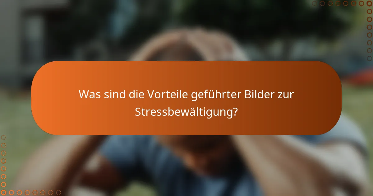 Was sind die Vorteile geführter Bilder zur Stressbewältigung?