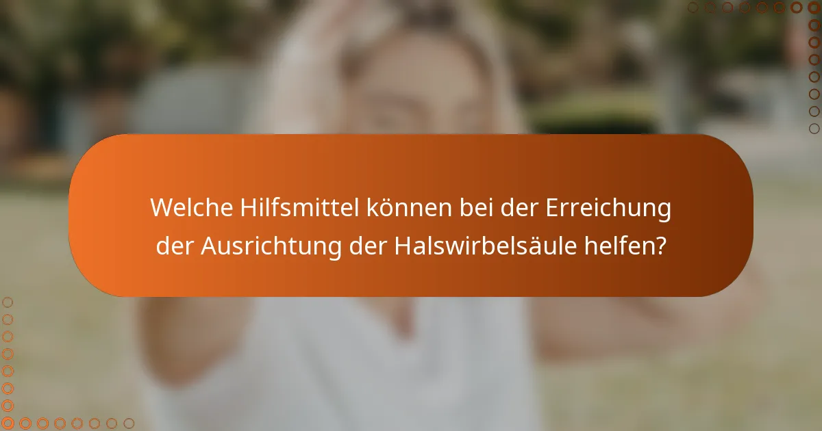 Welche Hilfsmittel können bei der Erreichung der Ausrichtung der Halswirbelsäule helfen?