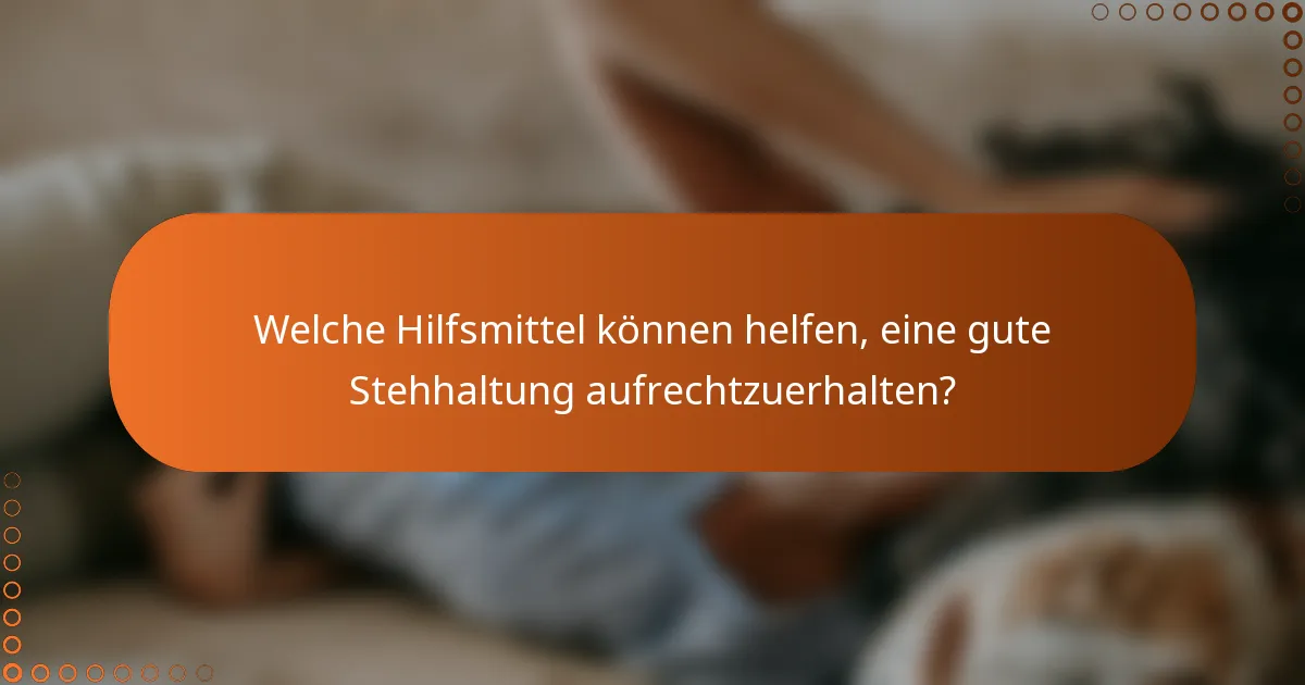 Welche Hilfsmittel können helfen, eine gute Stehhaltung aufrechtzuerhalten?